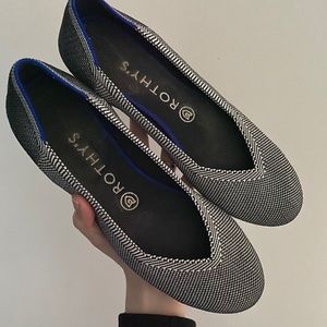 Rothy’s black/grey/charcoal Round Toe Flats